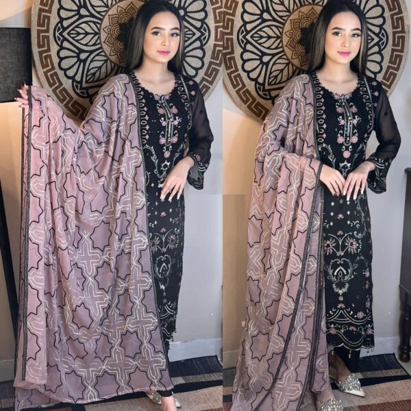 Soft Georgette Embroidery & Sequence Work