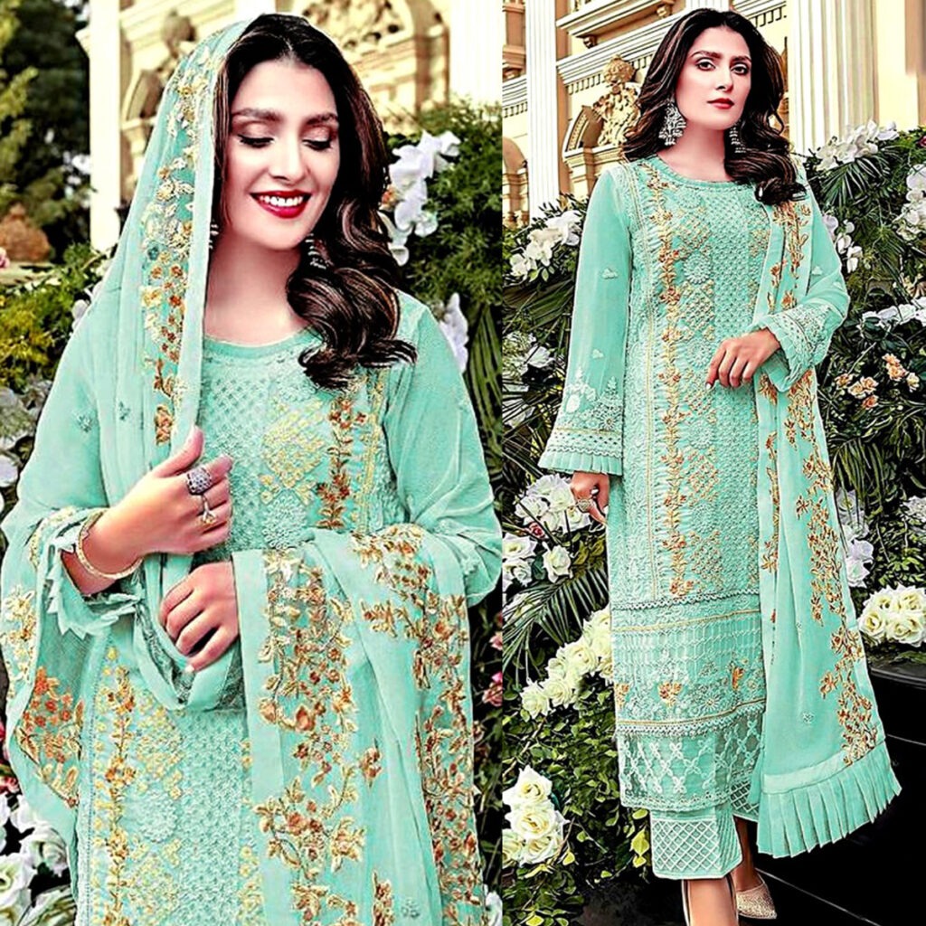 Semi –Stitched Soft Georgette Embroidery Work