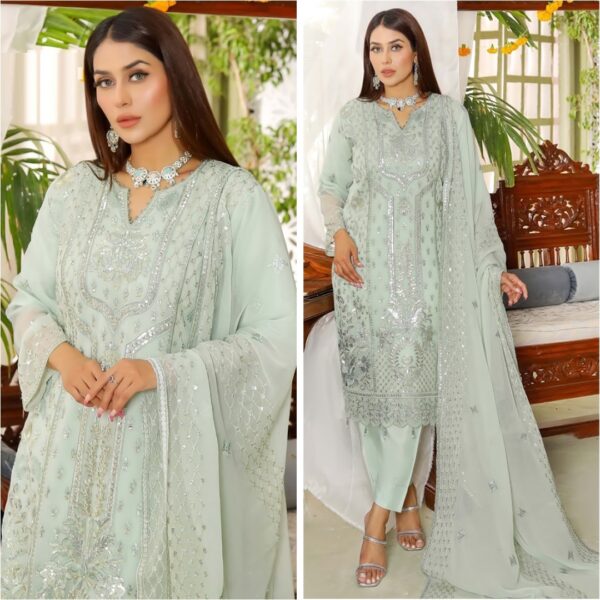 Soft Georgette Embroidery & Sequence Work