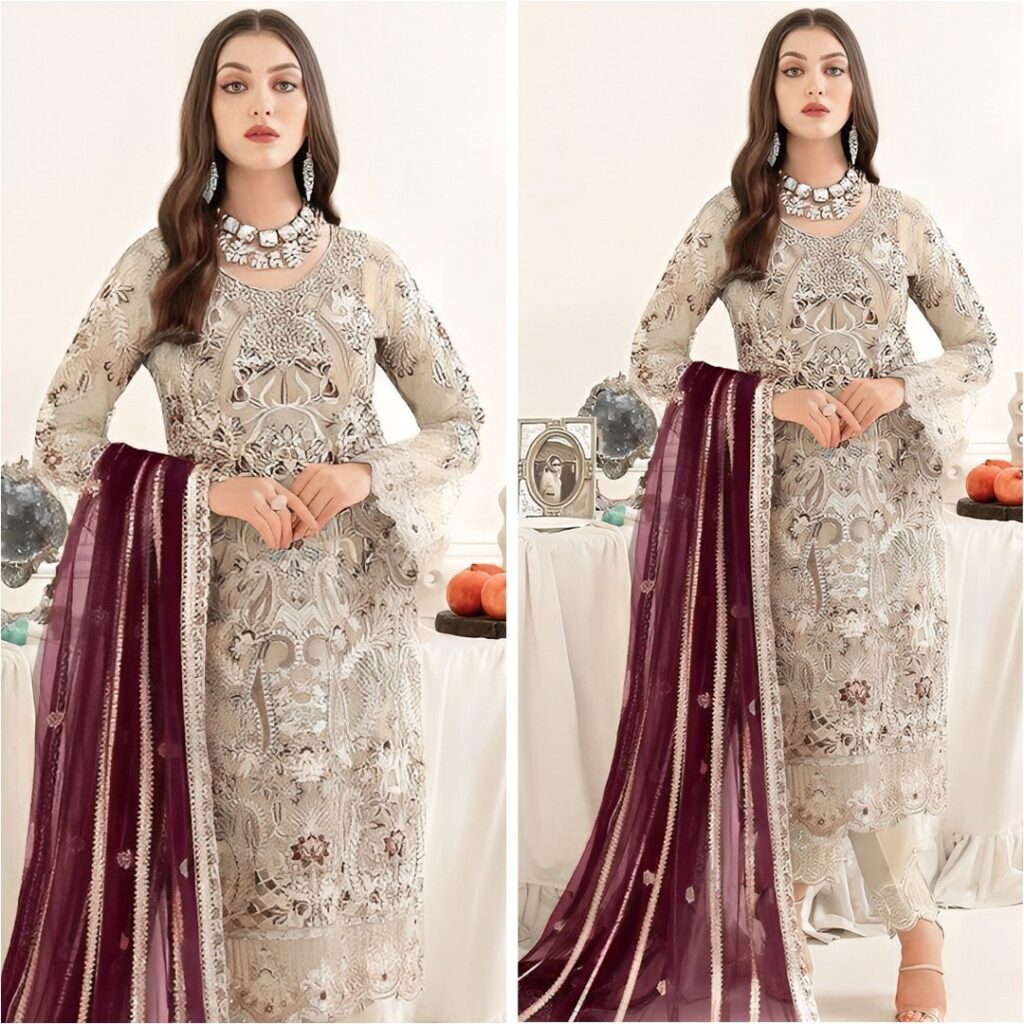 Soft Georgette Embroidery & Sequence Work