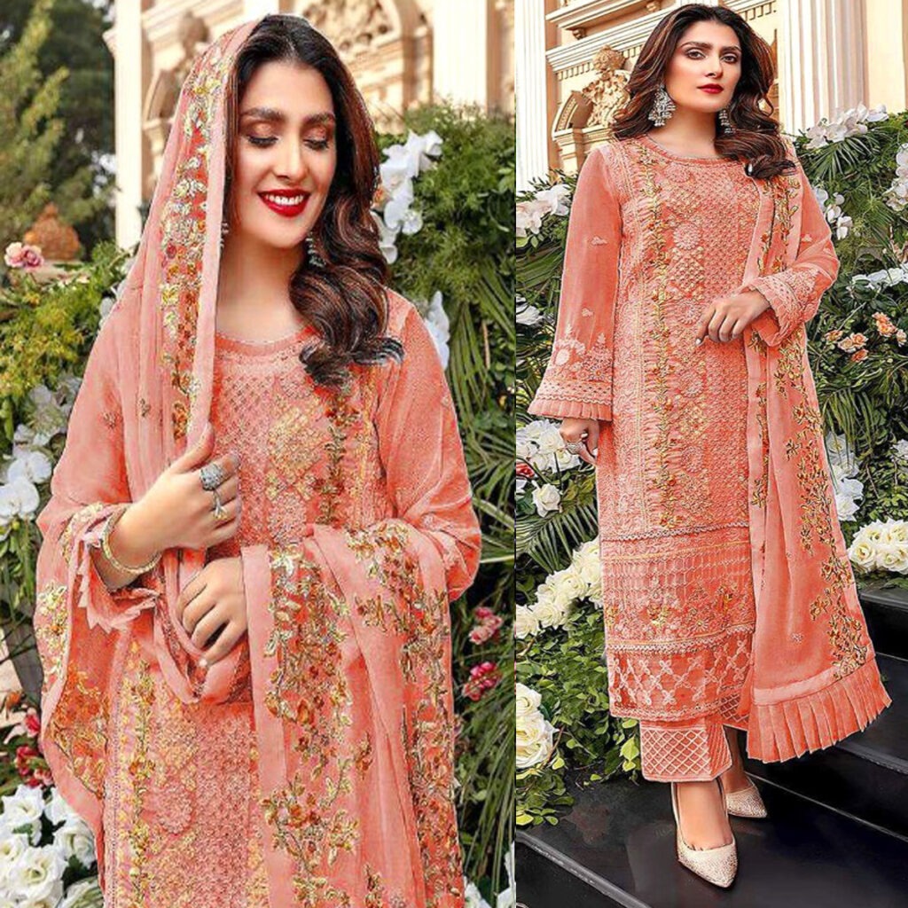 Semi –Stitched Soft Georgette Embroidery Work