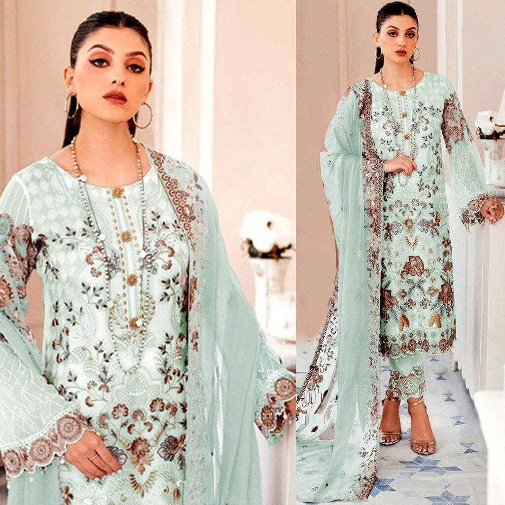 Semi –Stitched Soft Georgette Embroidery Work