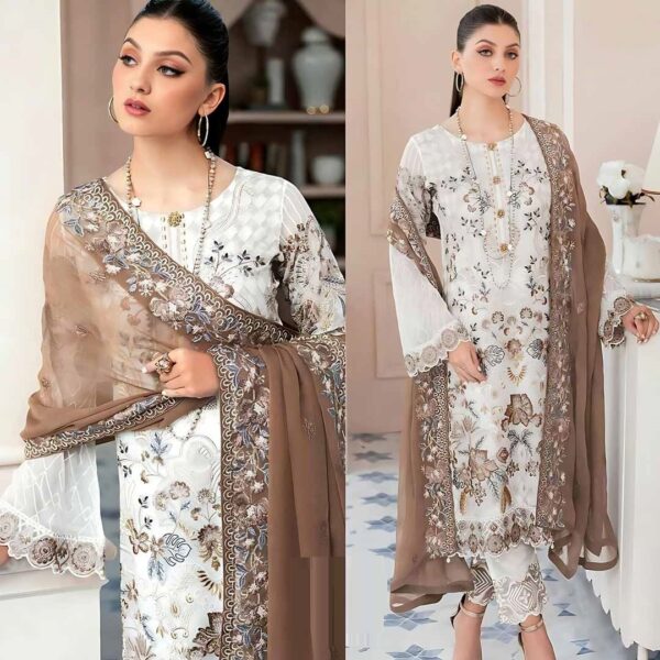 Semi –Stitched Soft Georgette Embroidery Work