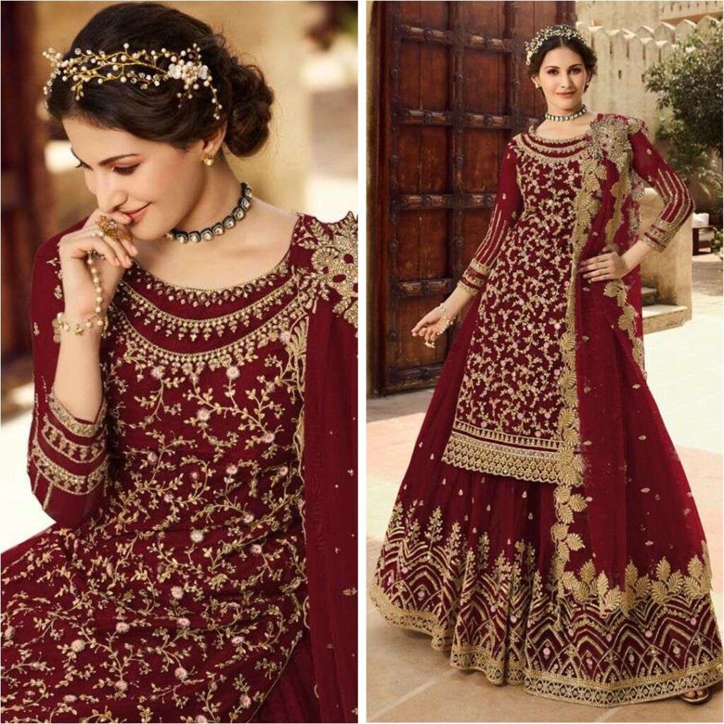 Body: Soft Georgette Design Work: Embroidery Sleeve: Georgette With Embroidery Dupatta: Georgette Salwar & Inner: Butterfly Semi –Stitched Unreadymade Type: Replica Color: As same as picture