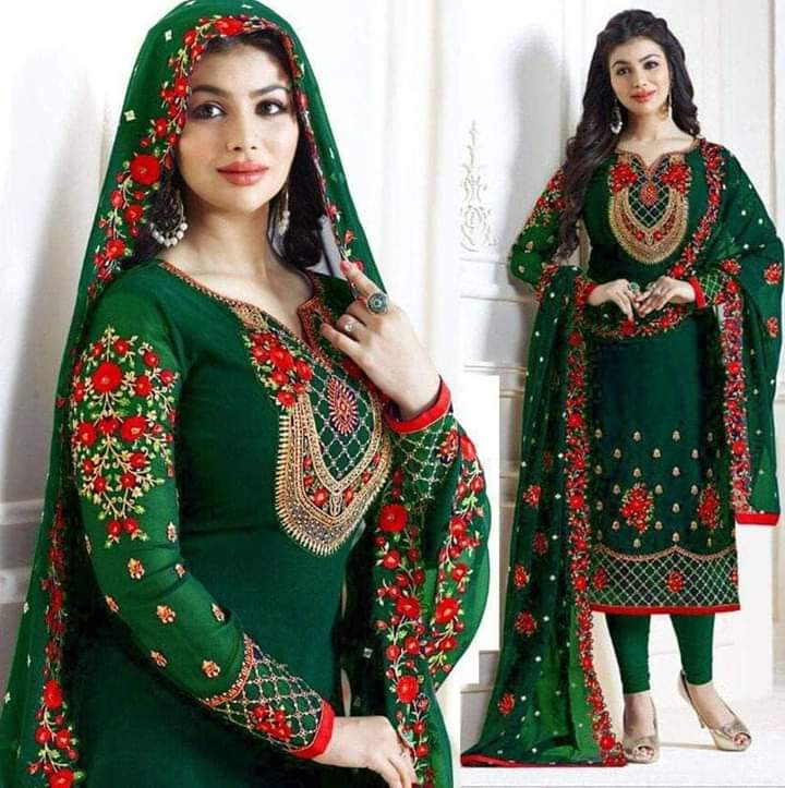 Semi –Stitched Soft Georgette Embroidery Work