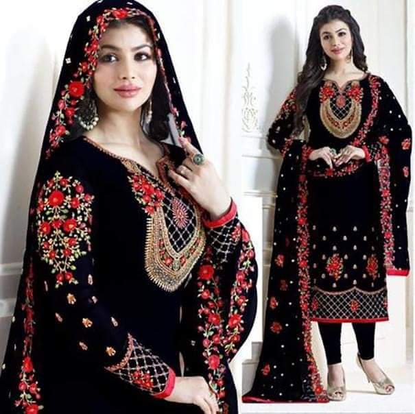 Semi –Stitched Soft Georgette Embroidery Work