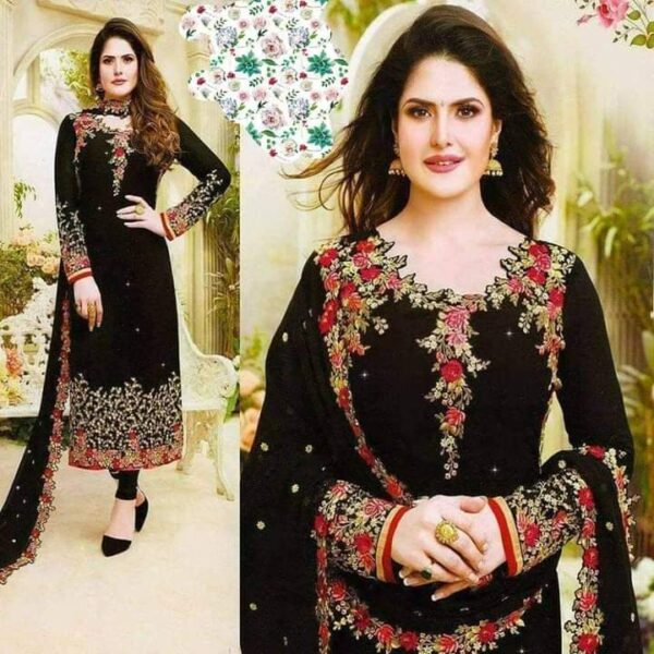 Semi –Stitched Soft Georgette Embroidery Work