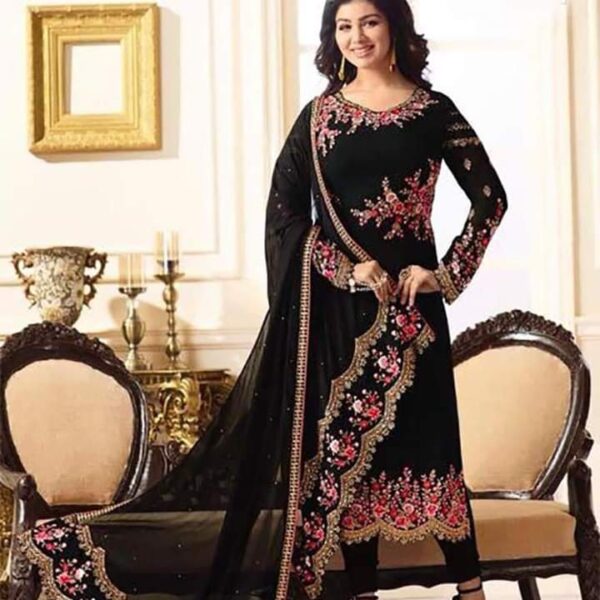 Semi –Stitched Soft Georgette Embroidery Work