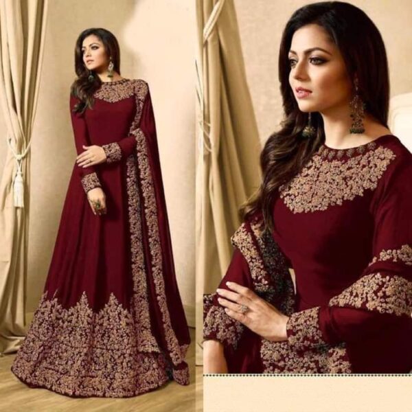 Semi –Stitched Soft Georgette Embroidery Work